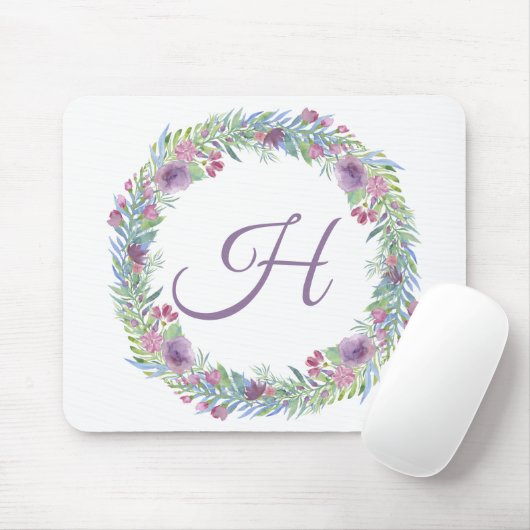 Lila grünes Rosa Mit Monogramm Mousepad (Mit Mouse)