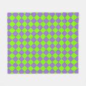 Lila grünes Schachbrett Diamantmuster Fleecedecke (Vorderseite (Horizontal))