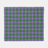 Lila grünes Schachbrett Diamantmuster Fleecedecke (Vorderseite (Horizontal))