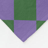 Lila grünes Schachbrett Diamantmuster Fleecedecke (Ecke)