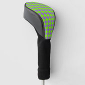 Lila grünes Schachbrett Diamantmuster Golf Headcover (angewinkelt)