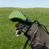 Lila grünes Schachbrett Diamantmuster Golf Headcover (In SItu)