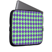 Lila grünes Schachbrett Diamantmuster Laptopschutzhülle (Vorne Rechts)