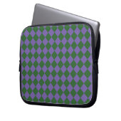Lila grünes Schachbrett Diamantmuster Laptopschutzhülle (Vorderseite Links)