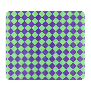 Lila grünes Schachbrett Diamantmuster Schneidebrett