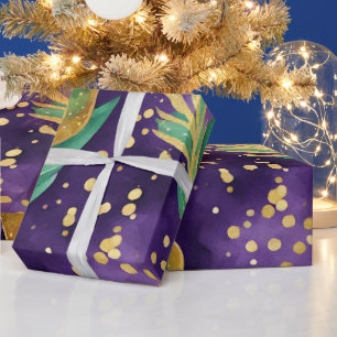Lila, grünes und goldenes Mardi Gras-Muster Geschenkpapier