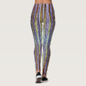 Lila, grünes und weißes Streifenmuster Leggings (Rückseite)