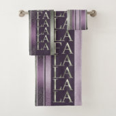 Lila grünes Weihnachtsfest La La Pattern#27 ID1009 Badhandtuch Set (Insitu)