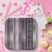 Lila grünes Weihnachtsfest La La Pattern#27 ID1009 Pappteller (Party)