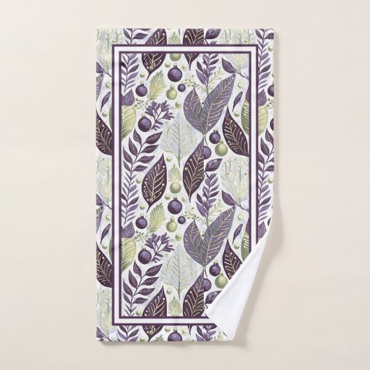 Lila grünes Weihnachtsgeschmack#21 ID1009 Badhandtuch Set (Handtuch)