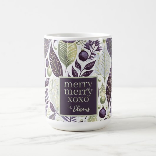 Lila grünes Weihnachtsgeschmack#21 ID1009 Kaffeetasse (Mittel)