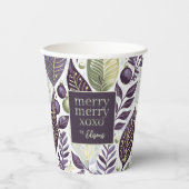 Lila grünes Weihnachtsgeschmack#21 ID1009 Pappbecher (Vorderseite)