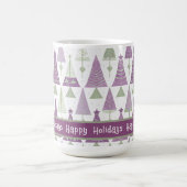 Lila grünes Weihnachtsgeschmack#25 ID1009 Kaffeetasse (Mittel)
