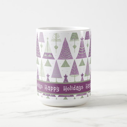 Lila grünes Weihnachtsgeschmack#25 ID1009 Kaffeetasse (Mittel)