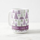 Lila grünes Weihnachtsgeschmack#25 ID1009 Kaffeetasse (Vorderseite Links)