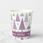 Lila grünes Weihnachtsgeschmack#25 ID1009 Pappbecher (Vorderseite)