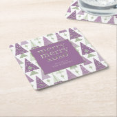 Lila grünes Weihnachtsgeschmack#25 ID1009 Rechteckiger Pappuntersetzer (angewinkelt)