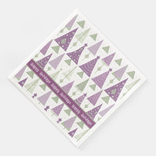 Lila grünes Weihnachtsgeschmack#25 ID1009 Serviette (Ecke)