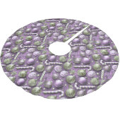 Lila grünes Weihnachtsmuster#12 ID1009 Polyester Weihnachtsbaumdecke (Schrägansicht)