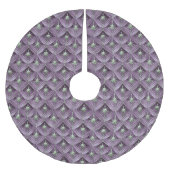 Lila grünes Weihnachtsmuster#16 ID1009 Polyester Weihnachtsbaumdecke (Vorderseite)