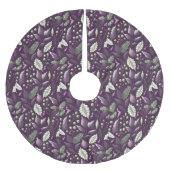 Lila grünes Weihnachtsmuster#18 ID1009 Polyester Weihnachtsbaumdecke (Vorderseite)