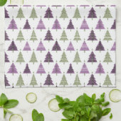 Lila grünes Weihnachtsmuster#25 ID1009 Geschirrtuch (Gefaltet)