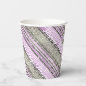 Lila grünes Weihnachtsmuster#28 ID1009 Pappbecher (Rückseite)