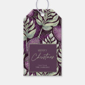 Lila Grünes Weihnachtsmuster#29 ID1009 Geschenkanhänger (Vorderseite)