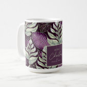 Lila Grünes Weihnachtsmuster#29 ID1009 Kaffeetasse (Vorderseite Links)