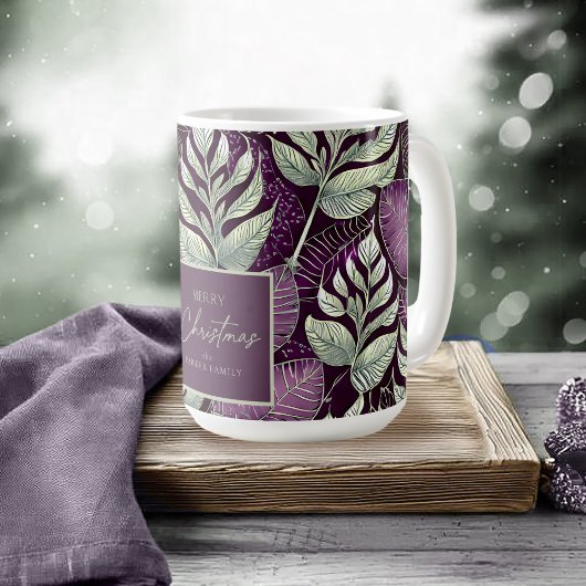 Lila Grünes Weihnachtsmuster#29 ID1009 Kaffeetasse