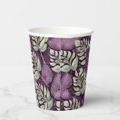 Lila Grünes Weihnachtsmuster#29 ID1009 Pappbecher (Rechts)
