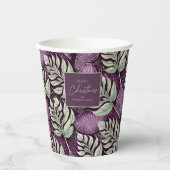 Lila Grünes Weihnachtsmuster#29 ID1009 Pappbecher (Vorderseite)
