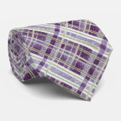 Lila grünes Weihnachtsmuster#2 ID1009 Krawatte (Gerollt)