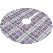 Lila grünes Weihnachtsmuster#2 ID1009 Polyester Weihnachtsbaumdecke (Schrägansicht)