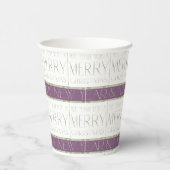 Lila grünes Weihnachtsmuster#35 ID1009 Pappbecher (Rechts)