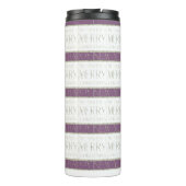 Lila grünes Weihnachtsmuster#35 ID1009 Thermosbecher (Rückseite)