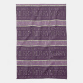 Lila grünes Weihnachtsmuster#35b ID1009 Geschirrtuch (Vertikal)