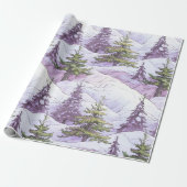 Lila grünes Weihnachtsmuster#4 ID1009 Geschenkpapier (Ungerollt)