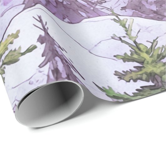 Lila grünes Weihnachtsmuster#4 ID1009 Geschenkpapier (Rolleneckpunkt)