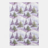 Lila grünes Weihnachtsmuster#4 ID1009 Geschirrtuch (Vertikal)