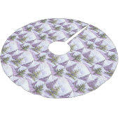 Lila grünes Weihnachtsmuster#4 ID1009 Polyester Weihnachtsbaumdecke (Schrägansicht)