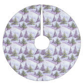 Lila grünes Weihnachtsmuster#4 ID1009 Polyester Weihnachtsbaumdecke (Vorderseite)