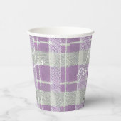 Lila grünes Weihnachtsmuster#7 ID1009 Pappbecher (Rechts)