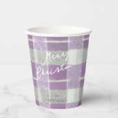 Lila grünes Weihnachtsmuster#7 ID1009 Pappbecher (Vorderseite)