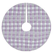 Lila grünes Weihnachtsmuster#7 ID1009 Polyester Weihnachtsbaumdecke (Vorderseite)