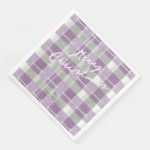 Lila grünes Weihnachtsmuster#7 ID1009 Serviette (Ecke)