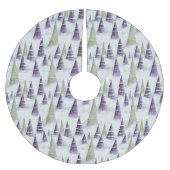 Lila grünes Weihnachtsmuster#8 ID1009 Polyester Weihnachtsbaumdecke (Vorderseite)