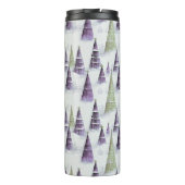 Lila grünes Weihnachtsmuster#8 ID1009 Thermosbecher (Rückseite)