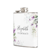 Lila Grünfläche Lavendel Floral Flask Flachmann (Links)