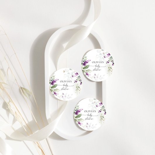 Lila Grünflächen Lavender Gefäldemarken Geschenkanhänger